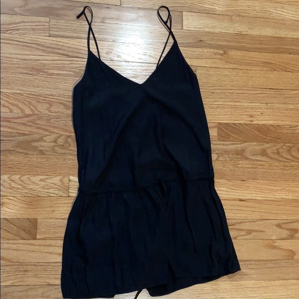 Black Rory Becca silk romper jumpsuit XS